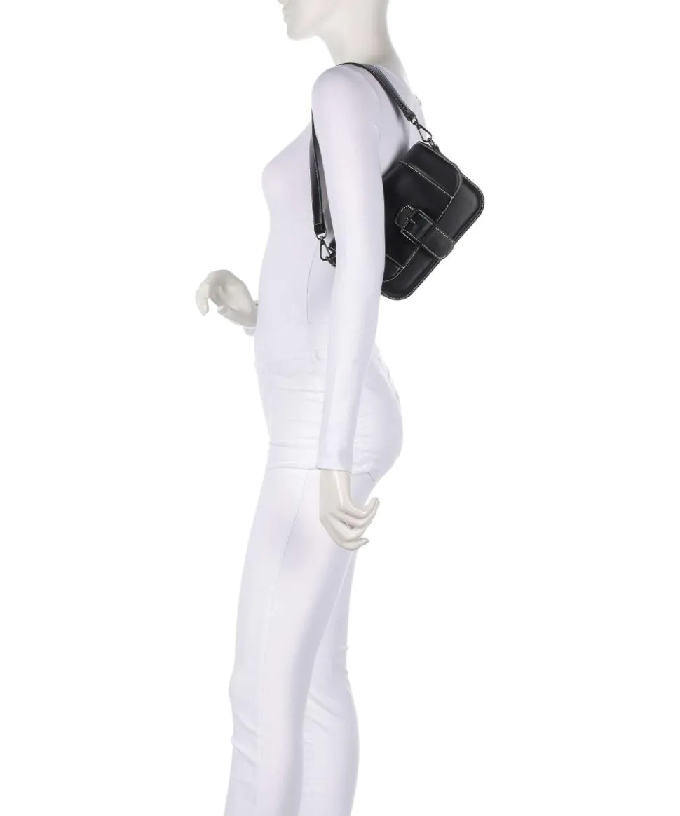 Zita Schultertasche Lederimitat schwarz