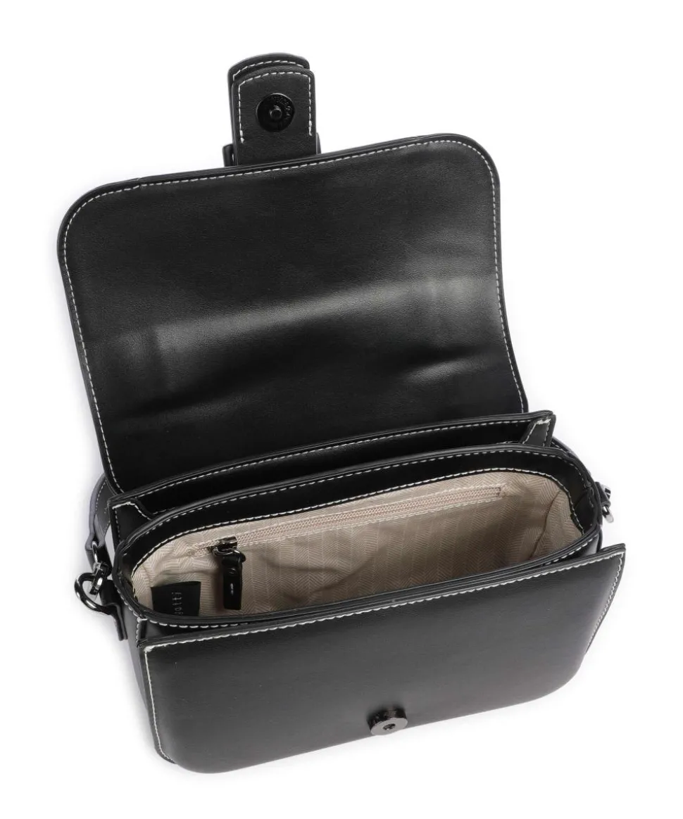 Zita Schultertasche Lederimitat schwarz