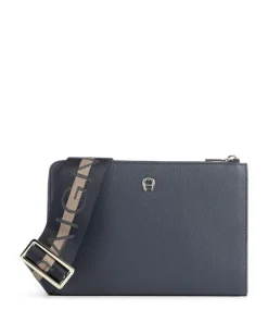 Zita Umhängetasche genarbtes Rindsleder dunkelblau