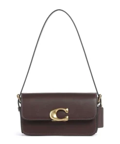 Zoe Schultertasche fein genarbtes Rindsleder dunkelbraun