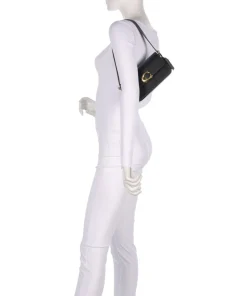 Zoe Schultertasche fein genarbtes Rindsleder schwarz