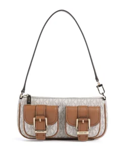 Zoe Schultertasche Lederimitat elfenbein/braun