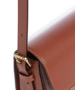 Zoe Signature Schultertasche fein genarbtes Rindsleder braun