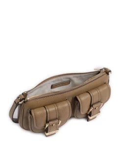 Zoe Small Schultertasche genarbtes Rindsleder hellbraun