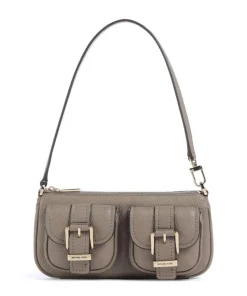 Zoe Small Schultertasche genarbtes Rindsleder taupe
