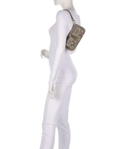 Zoe Small Schultertasche genarbtes Rindsleder taupe