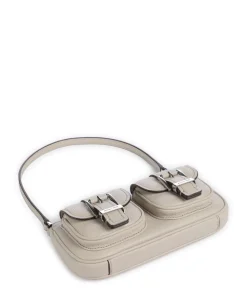 Zoe Small Schultertasche genarbtes Rindsleder sand