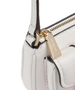 Zoe Small Schultertasche genarbtes Rindsleder weiß