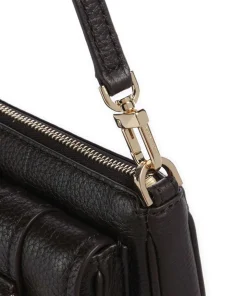 Zoe Small Schultertasche genarbtes Rindsleder dunkelbraun