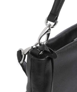 Zoom Beuteltasche genarbtes Rindsleder schwarz