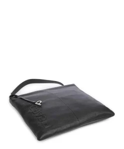 Zoom Beuteltasche genarbtes Rindsleder schwarz