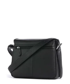 Zoom Umhängetasche genarbtes Rindsleder schwarz